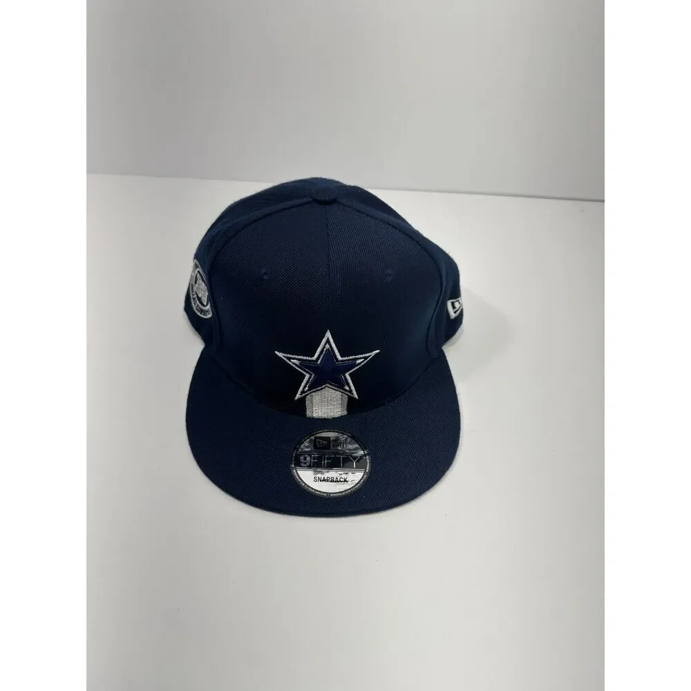 Dallas Cowboys New Era 9FIFTY Snapback Hat Navy NFL Side Patch Flat Brim